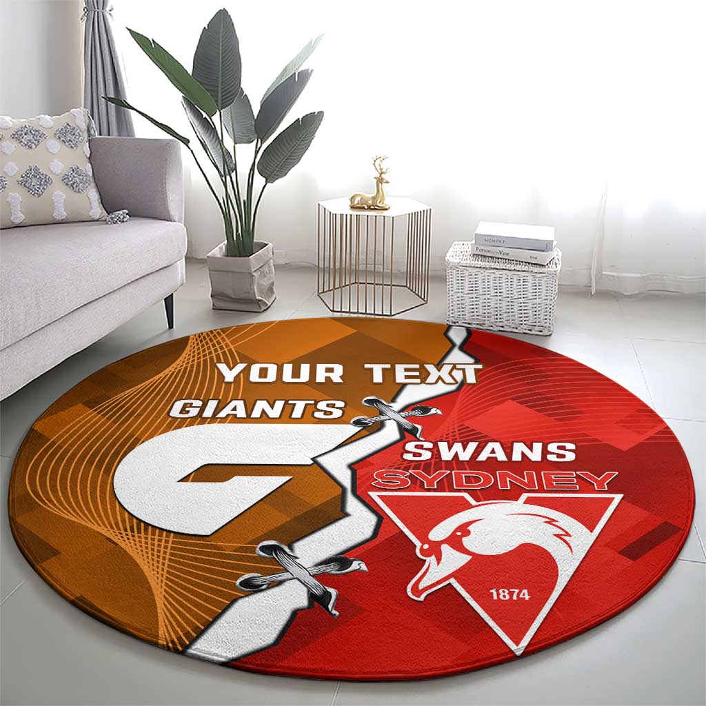 Personalised Giants And Swans Football Round Carpet Dynamic Style
