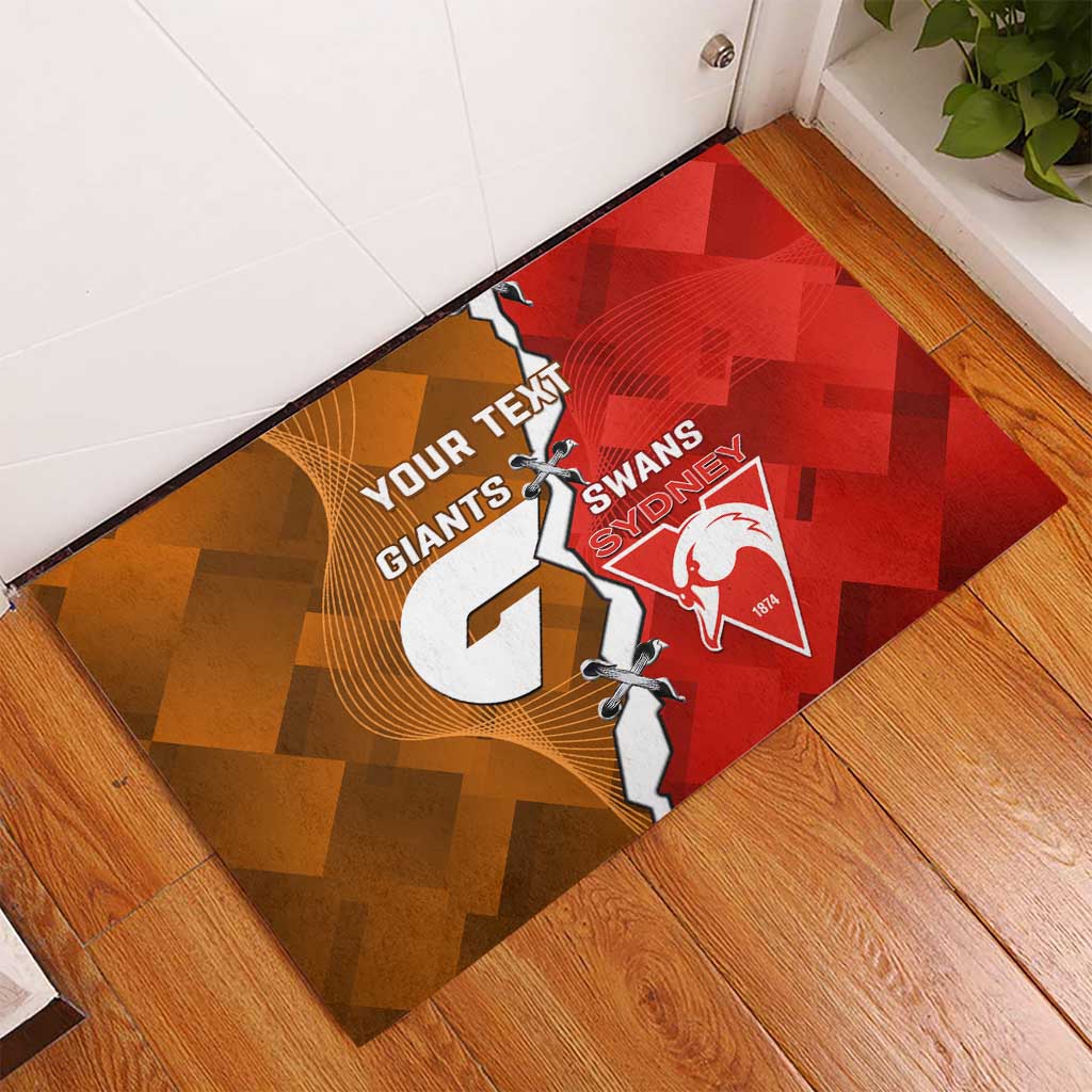 Personalised Giants And Swans Football Rubber Doormat Dynamic Style