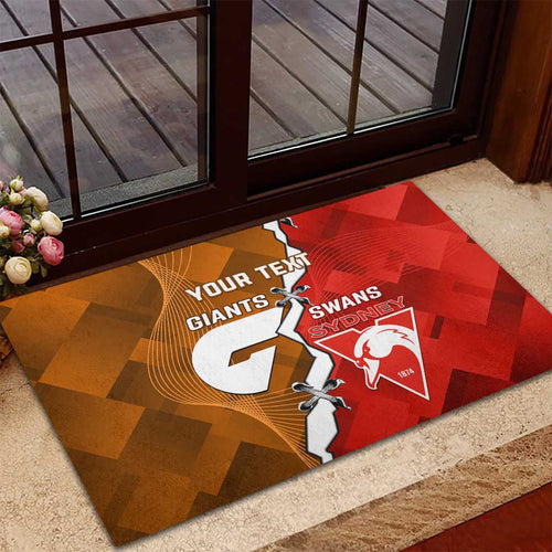 Personalised Giants And Swans Football Rubber Doormat Dynamic Style
