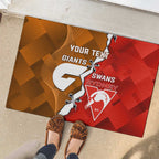 Personalised Giants And Swans Football Rubber Doormat Dynamic Style