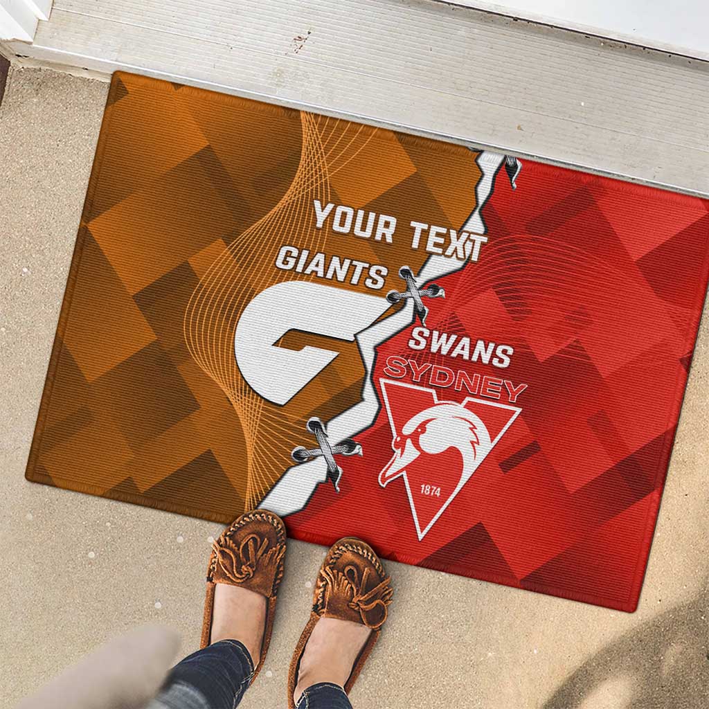 Personalised Giants And Swans Football Rubber Doormat Dynamic Style
