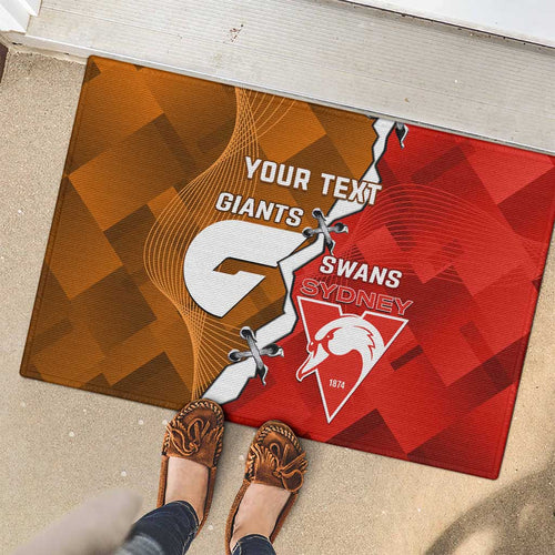 Personalised Giants And Swans Football Rubber Doormat Dynamic Style