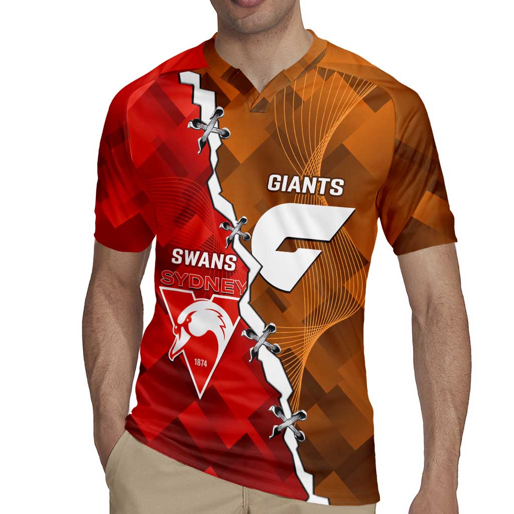 Personalised Giants And Swans Football Rugby Jersey Dynamic Style