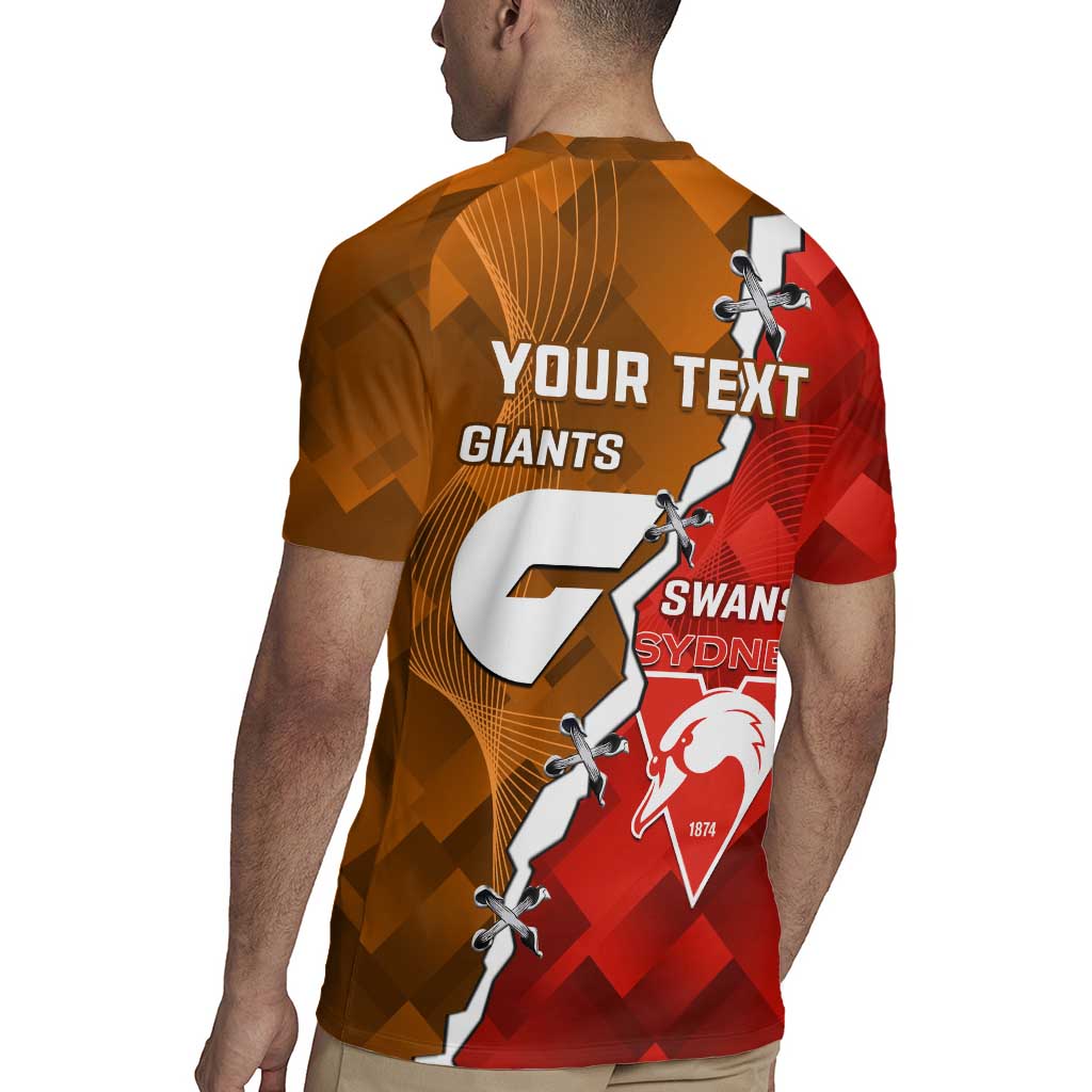 Personalised Giants And Swans Football Rugby Jersey Dynamic Style