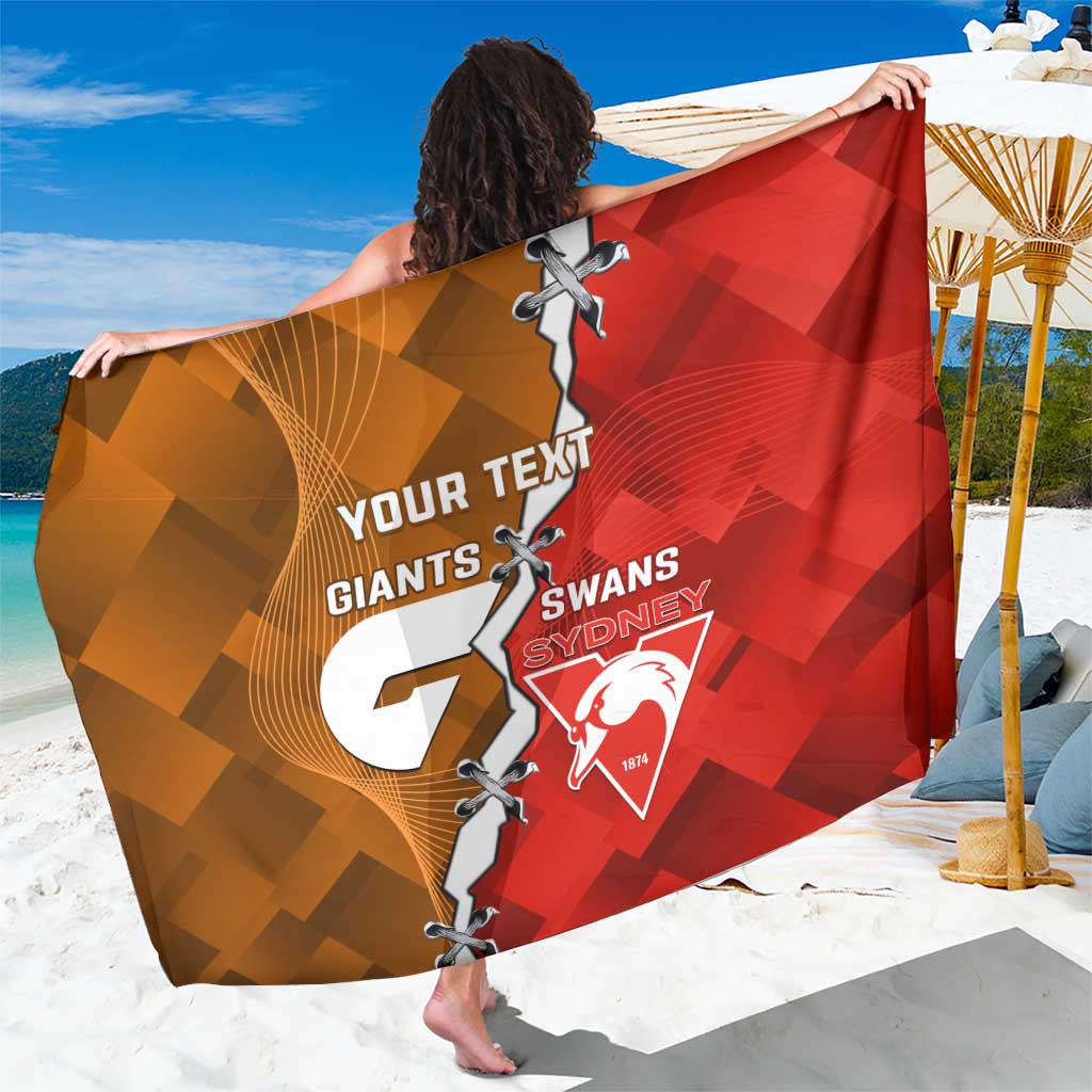 Personalised Giants And Swans Football Sarong Dynamic Style