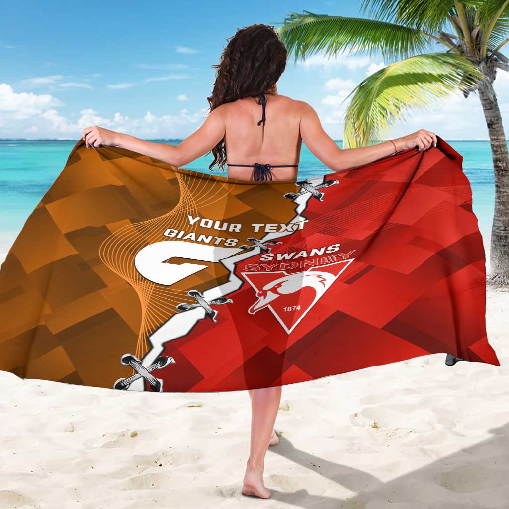 Personalised Giants And Swans Football Sarong Dynamic Style