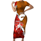 Personalised Giants And Swans Football Short Sleeve Bodycon Dress Dynamic Style