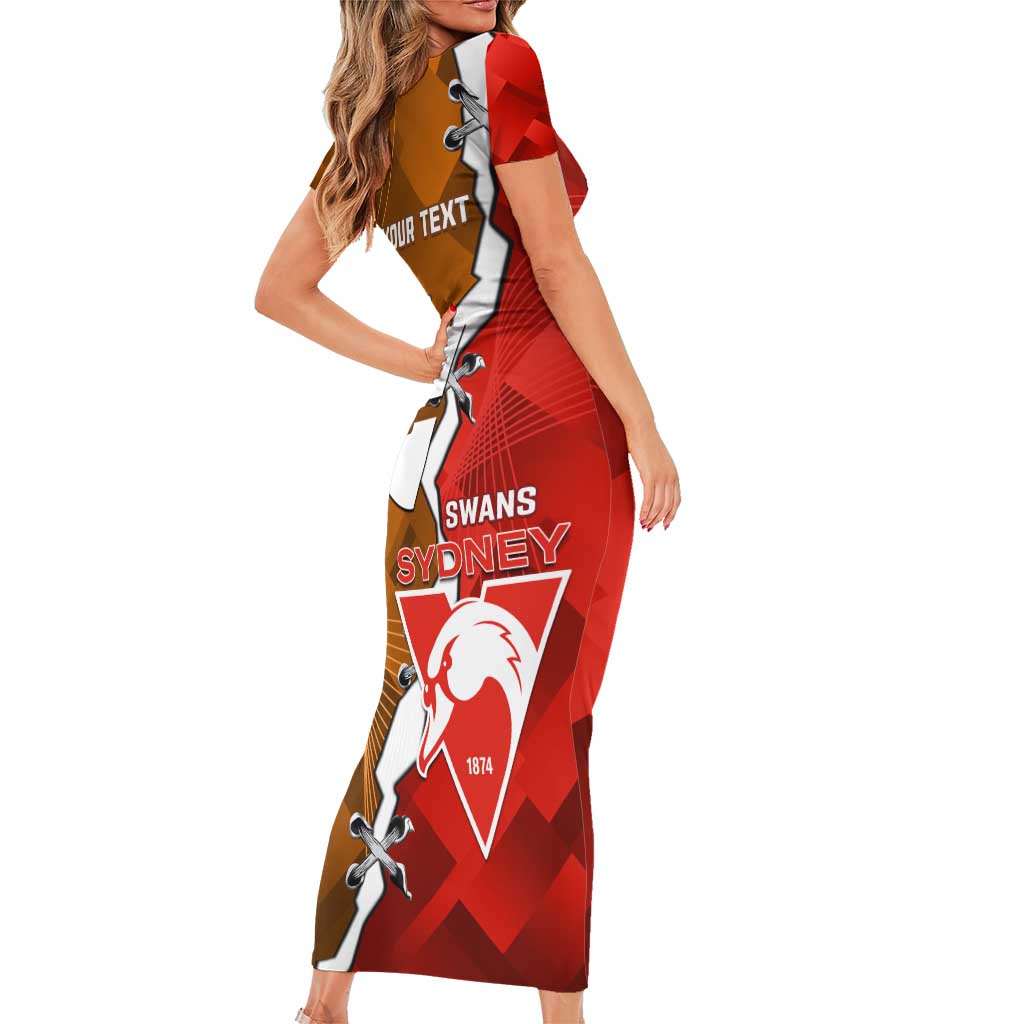 Personalised Giants And Swans Football Short Sleeve Bodycon Dress Dynamic Style