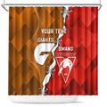 Personalised Giants And Swans Football Shower Curtain Dynamic Style
