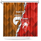 Personalised Giants And Swans Football Shower Curtain Dynamic Style