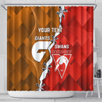 Personalised Giants And Swans Football Shower Curtain Dynamic Style