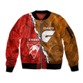 Personalised Giants And Swans Football Sleeve Zip Bomber Jacket Dynamic Style