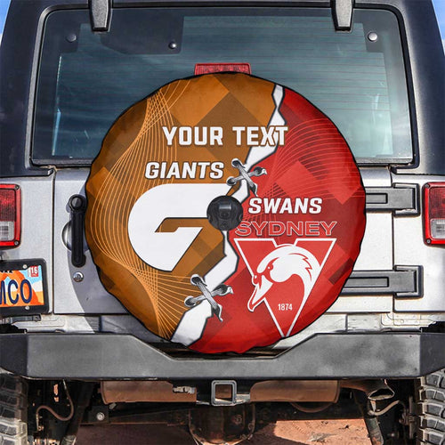 Personalised Giants And Swans Football Spare Tire Cover Dynamic Style