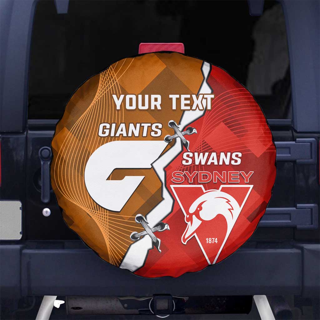 Personalised Giants And Swans Football Spare Tire Cover Dynamic Style