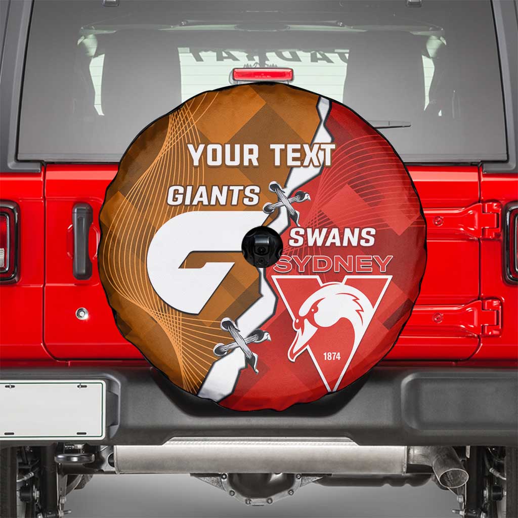 Personalised Giants And Swans Football Spare Tire Cover Dynamic Style