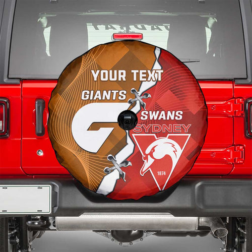 Personalised Giants And Swans Football Spare Tire Cover Dynamic Style