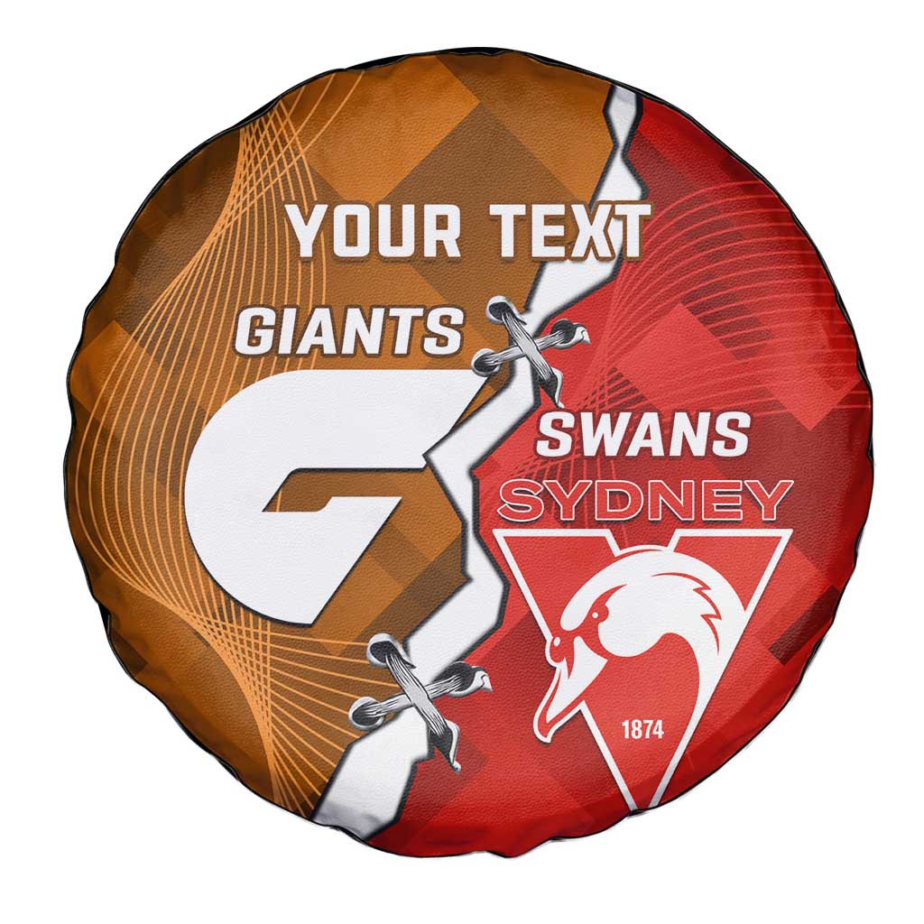 Personalised Giants And Swans Football Spare Tire Cover Dynamic Style