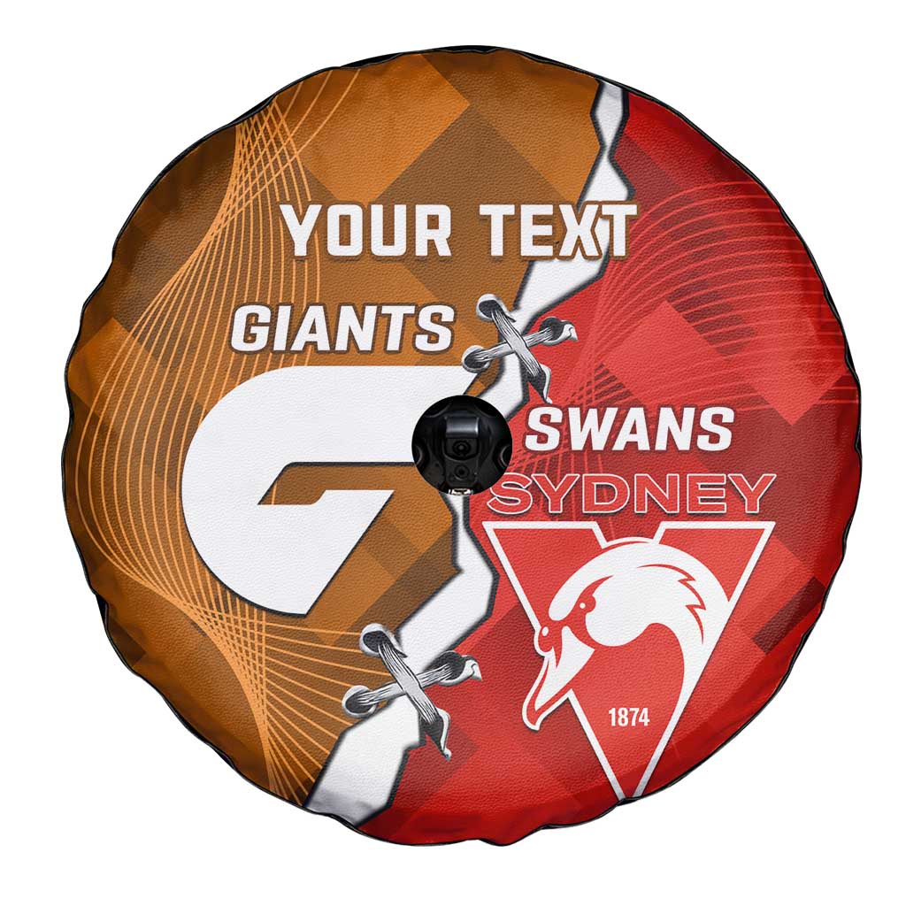 Personalised Giants And Swans Football Spare Tire Cover Dynamic Style