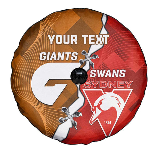 Personalised Giants And Swans Football Spare Tire Cover Dynamic Style