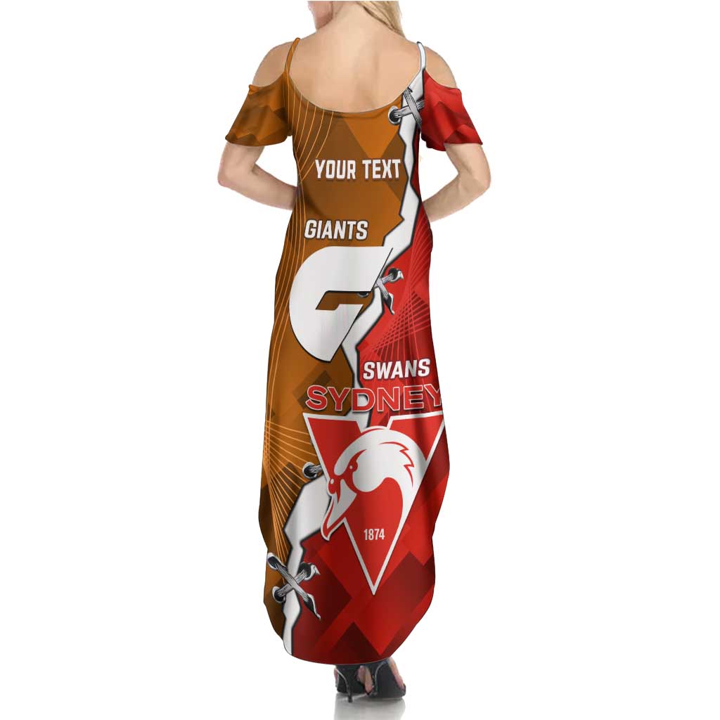 Personalised Giants And Swans Football Summer Maxi Dress Dynamic Style