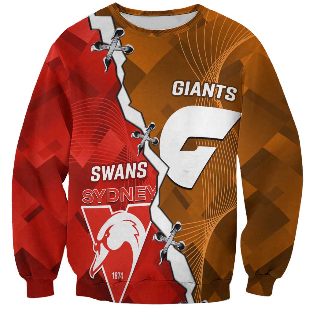 Personalised Giants And Swans Football Sweatshirt Dynamic Style