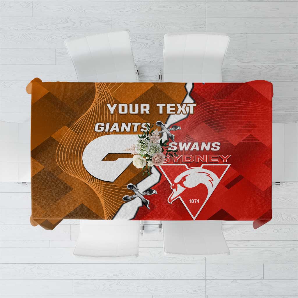 Personalised Giants And Swans Football Tablecloth Dynamic Style