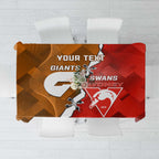 Personalised Giants And Swans Football Tablecloth Dynamic Style