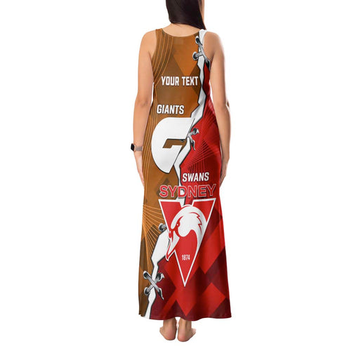 Personalised Giants And Swans Football Tank Maxi Dress Dynamic Style