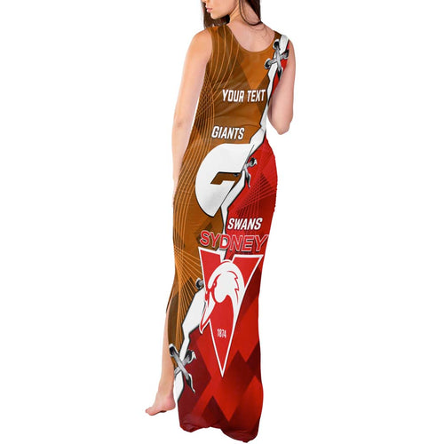 Personalised Giants And Swans Football Tank Maxi Dress Dynamic Style
