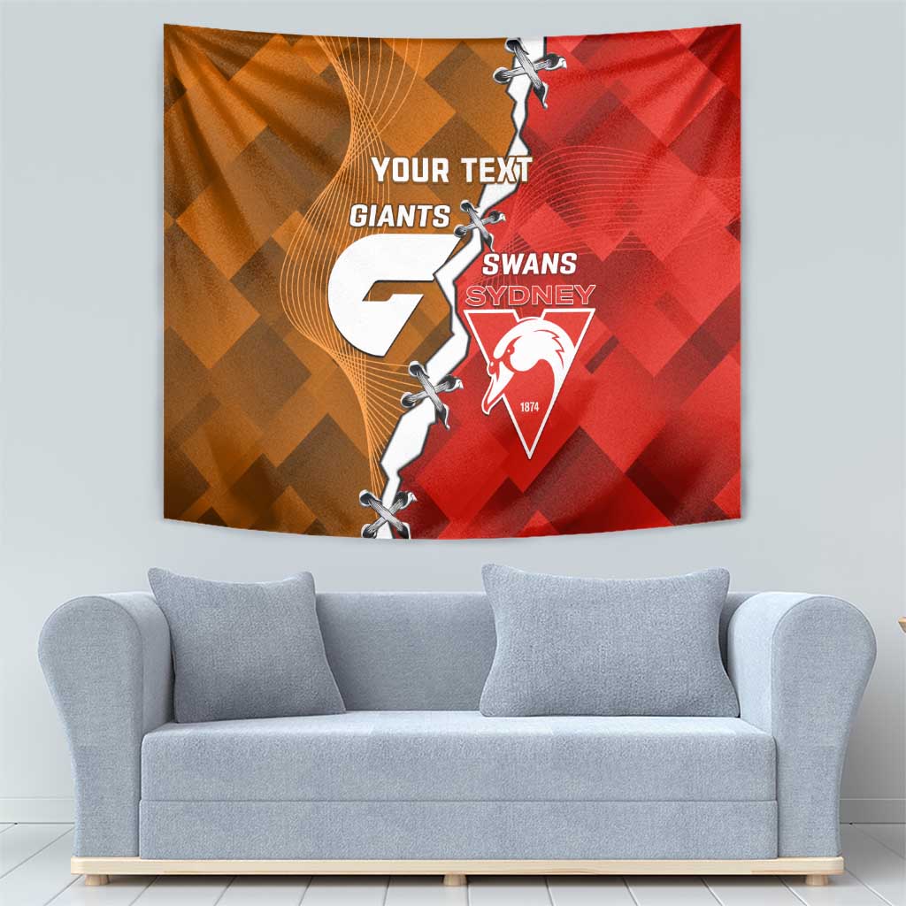 Personalised Giants And Swans Football Tapestry Dynamic Style