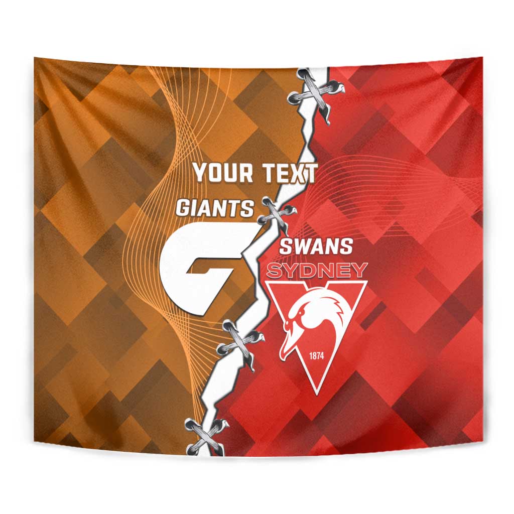 Personalised Giants And Swans Football Tapestry Dynamic Style
