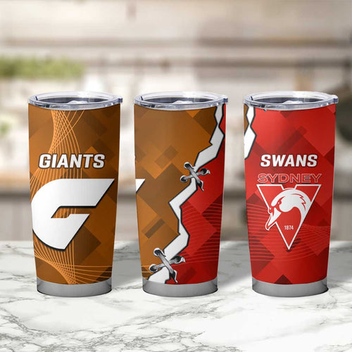 Giants And Swans Football Tumbler Cup Dynamic Style