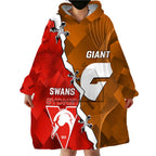 Personalised Giants And Swans Football Wearable Blanket Hoodie Dynamic Style