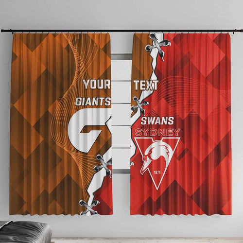 Personalised Giants And Swans Football Window Curtain Dynamic Style