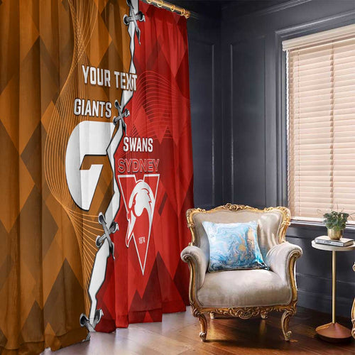 Personalised Giants And Swans Football Window Curtain Dynamic Style