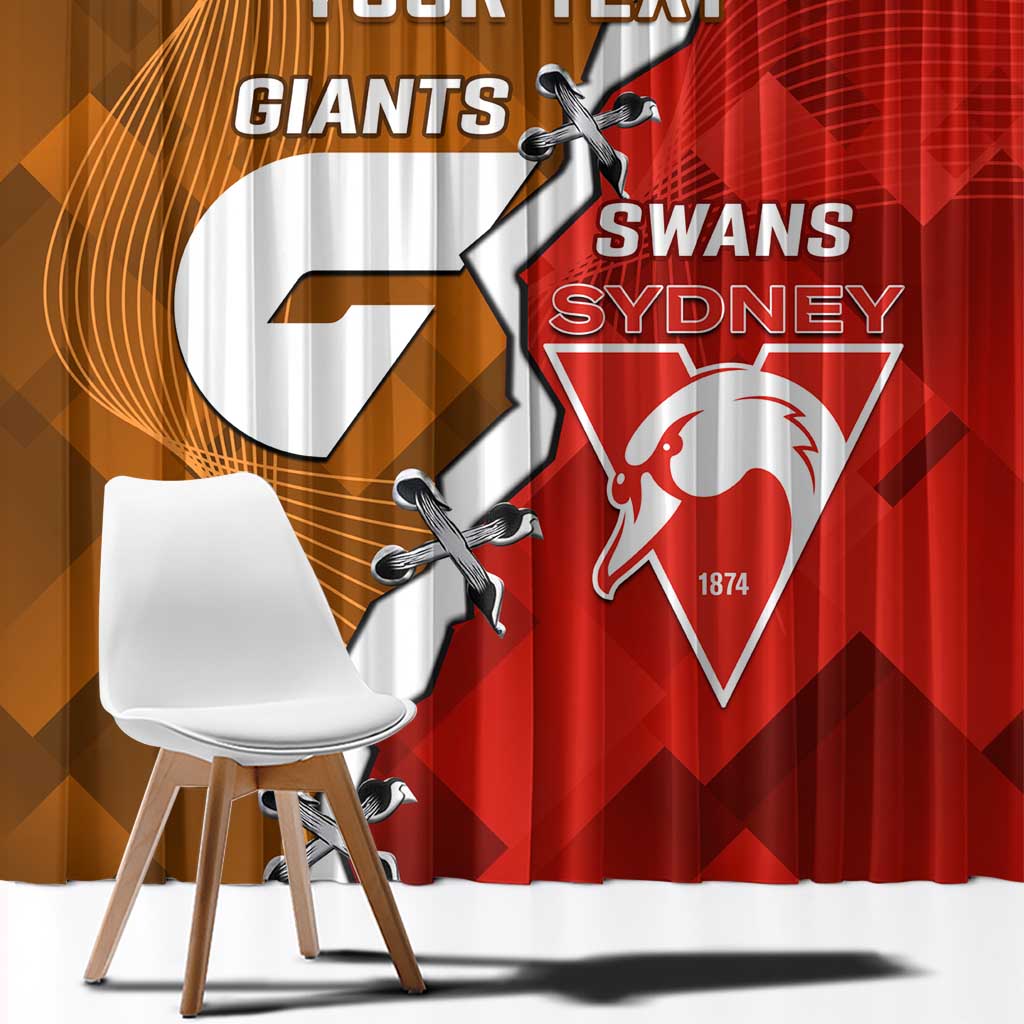 Personalised Giants And Swans Football Window Curtain Dynamic Style
