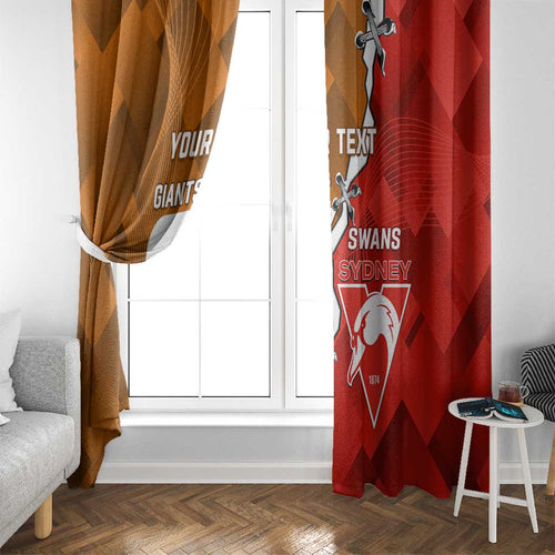 Personalised Giants And Swans Football Window Curtain Dynamic Style