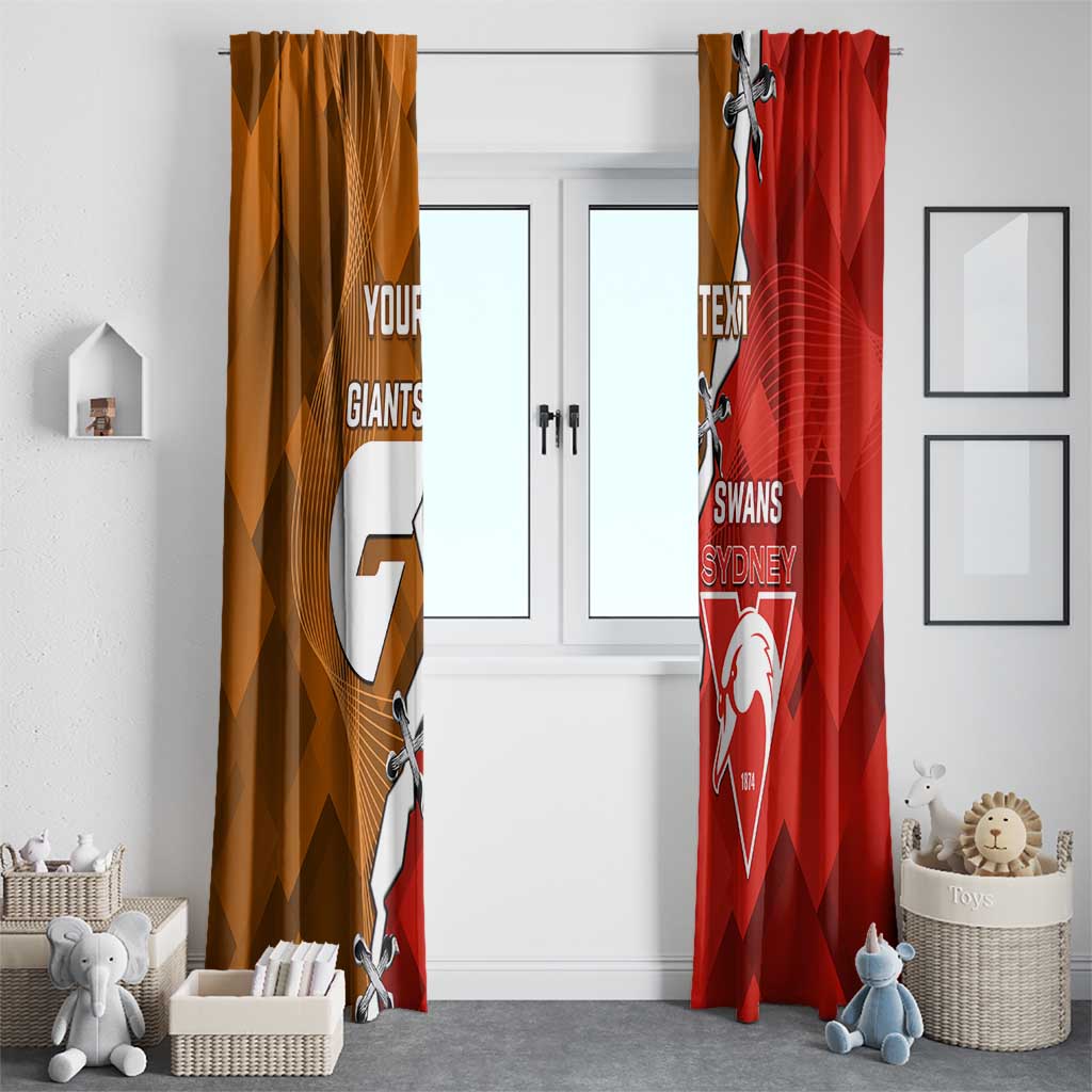 Personalised Giants And Swans Football Window Curtain Dynamic Style