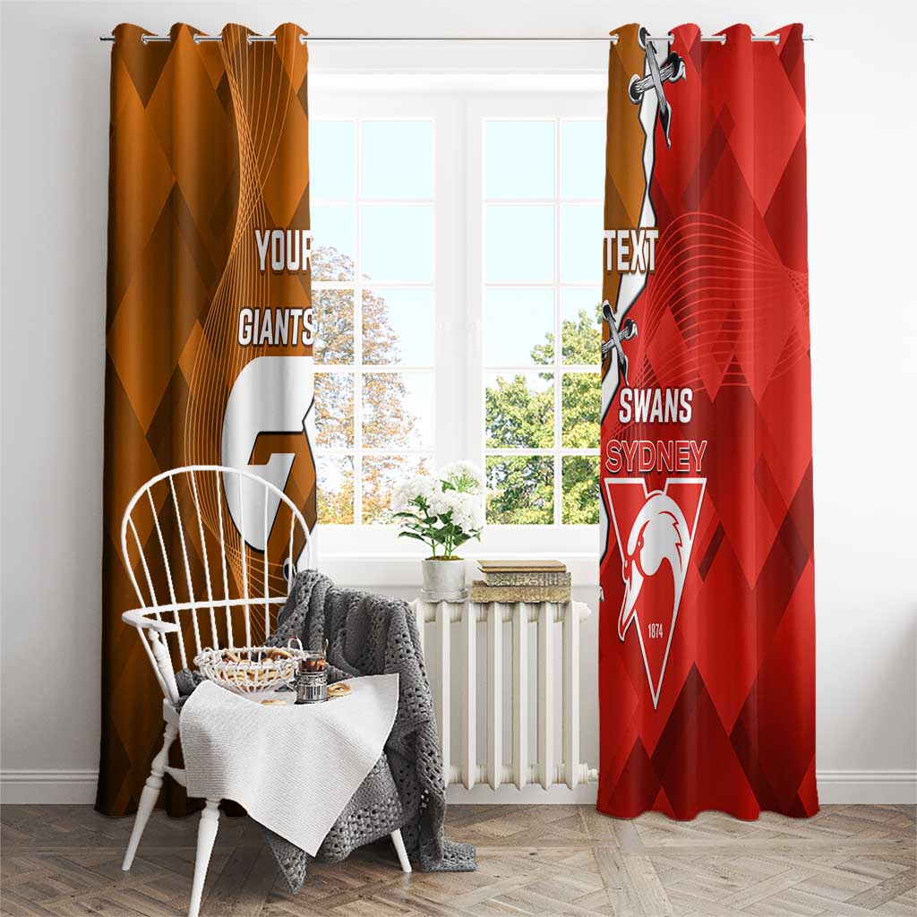 Personalised Giants And Swans Football Window Curtain Dynamic Style