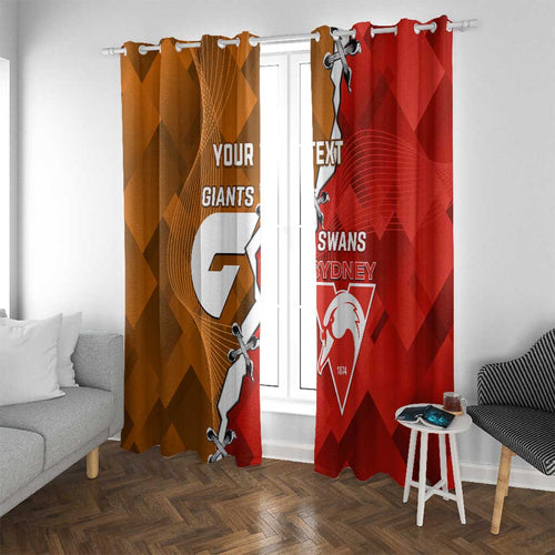 Personalised Giants And Swans Football Window Curtain Dynamic Style