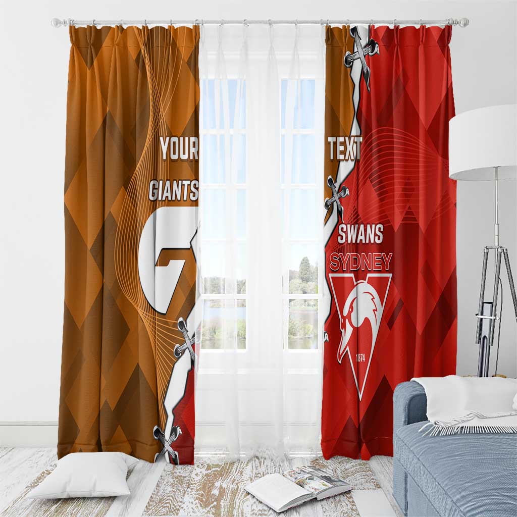 Personalised Giants And Swans Football Window Curtain Dynamic Style