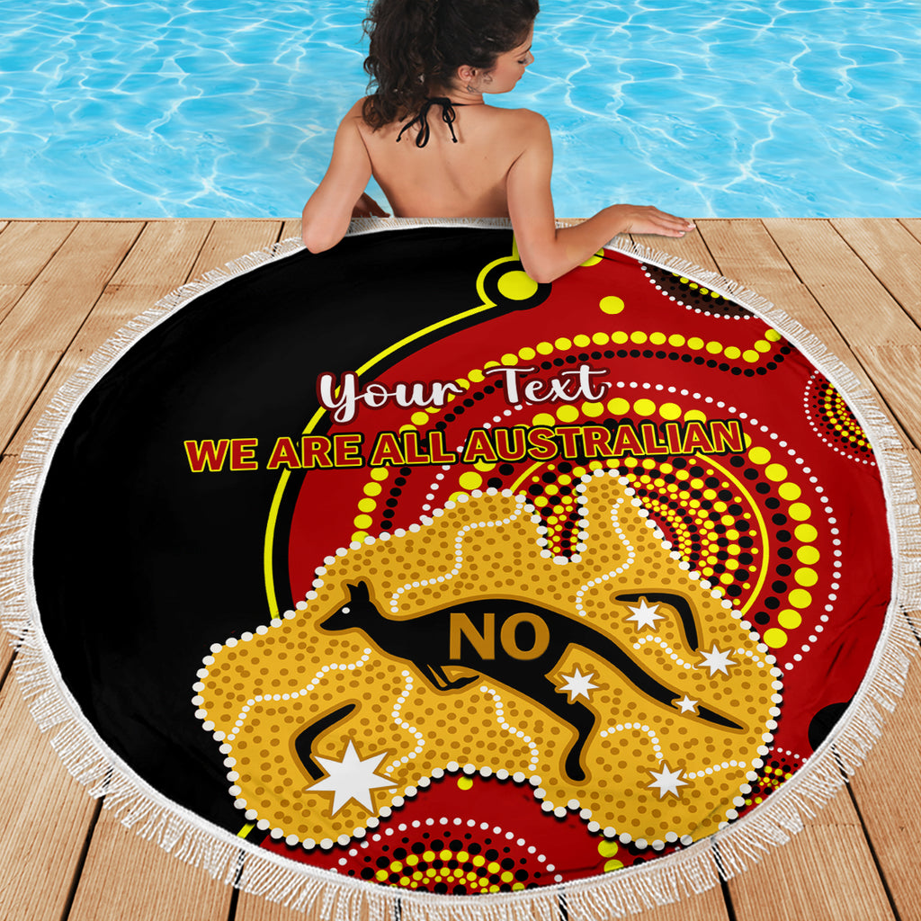 personalised-australia-indigenous-beach-blanket-we-are-all-australian-vote-no-to-the-voice