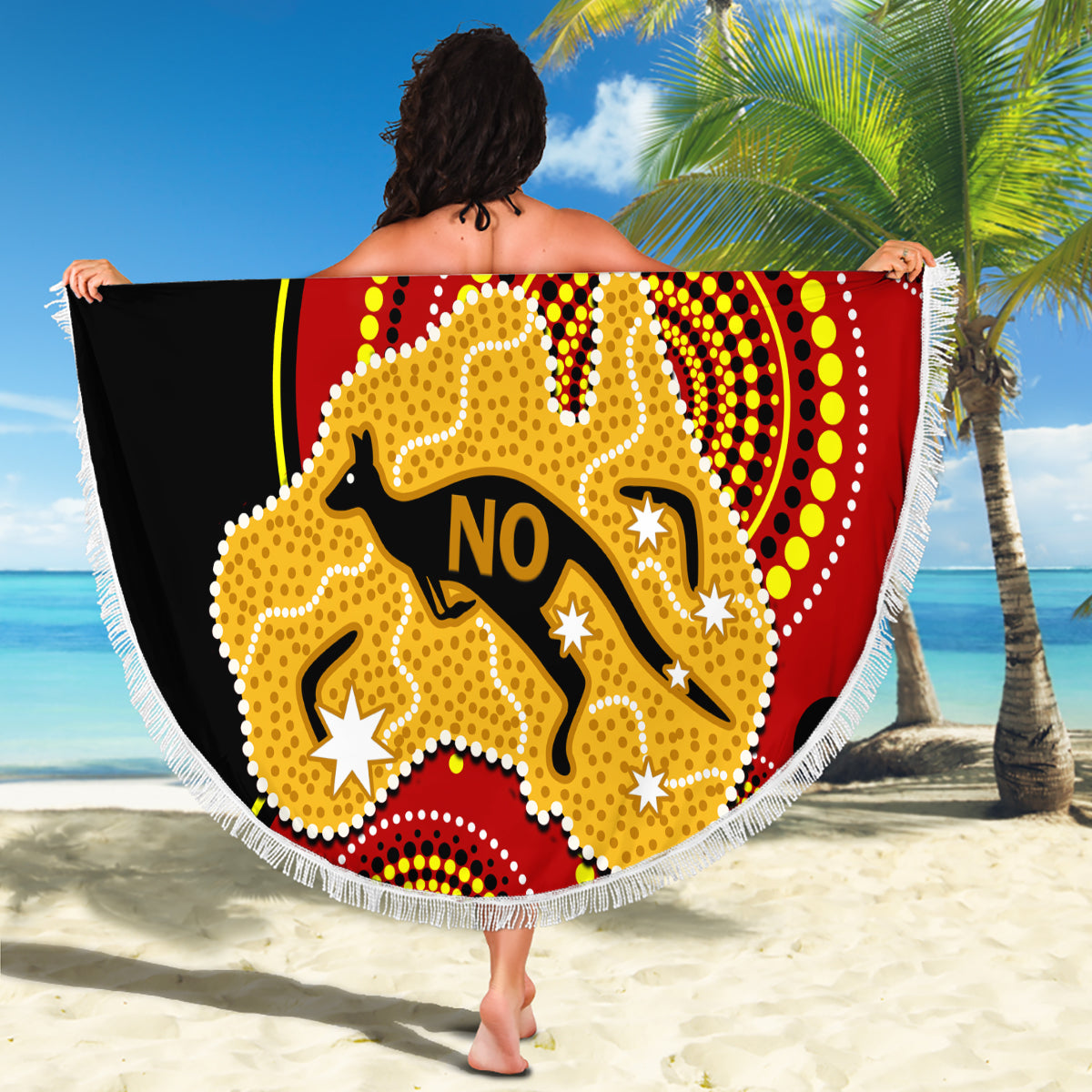personalised-australia-indigenous-beach-blanket-we-are-all-australian-vote-no-to-the-voice