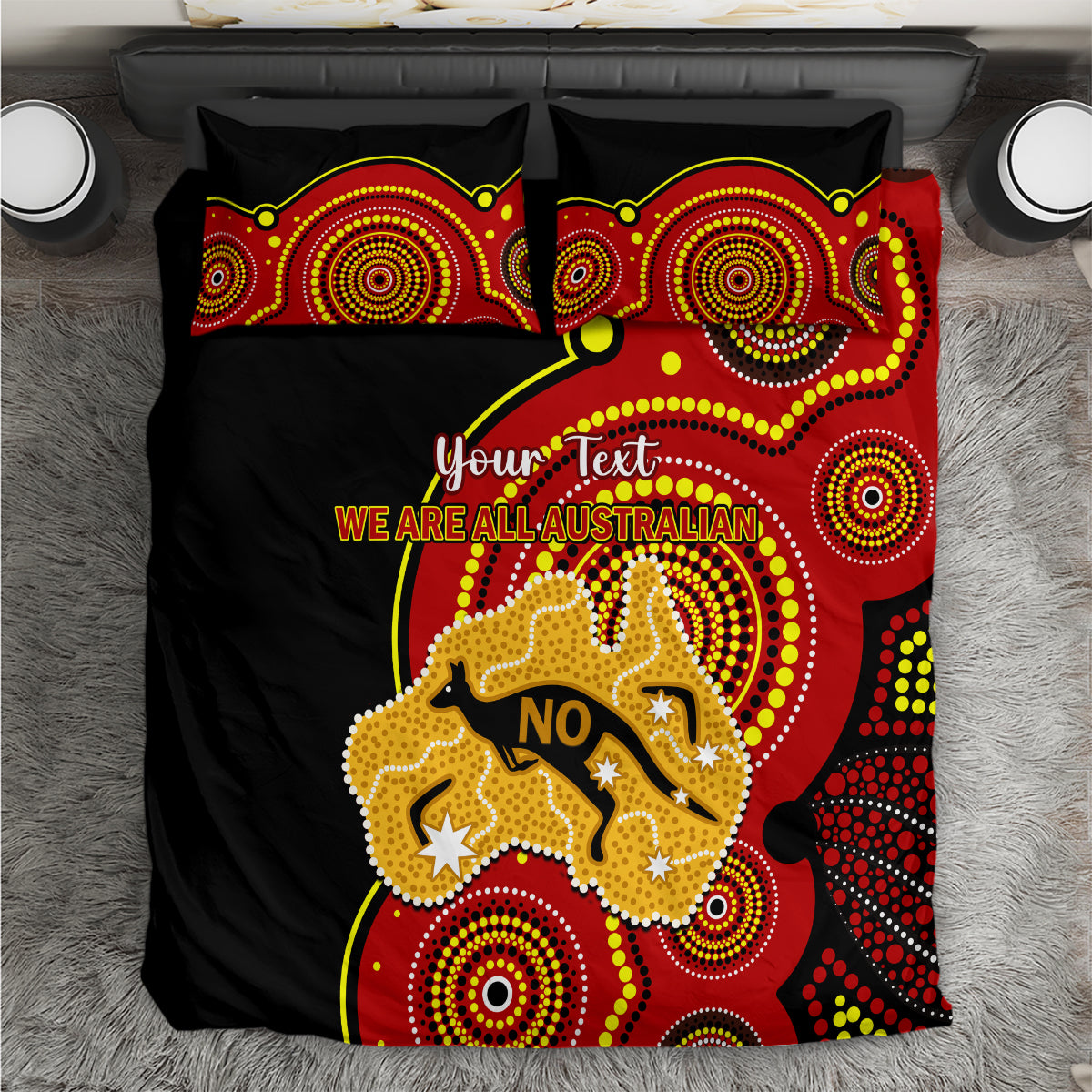 personalised-australia-indigenous-bedding-set-we-are-all-australian-vote-no-to-the-voice