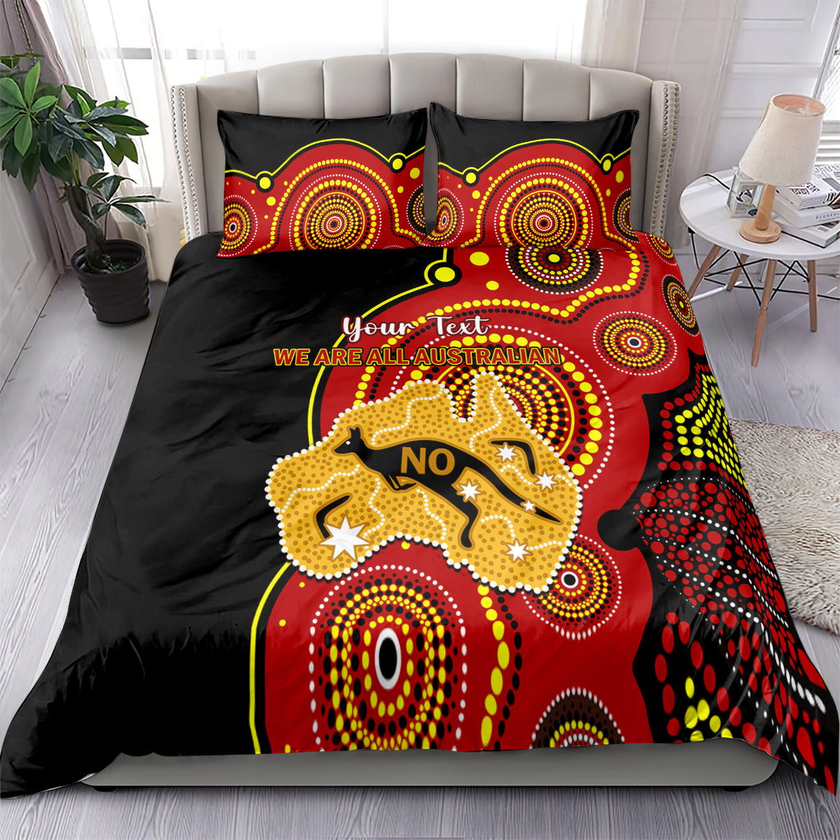 personalised-australia-indigenous-bedding-set-we-are-all-australian-vote-no-to-the-voice