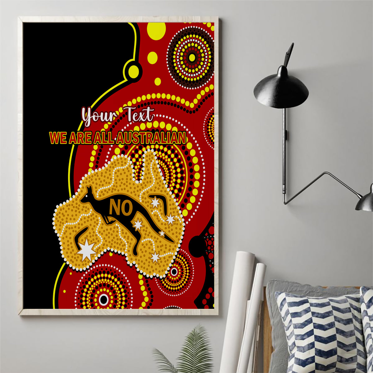 personalised-australia-indigenous-canvas-wall-art-we-are-all-australian-vote-no-to-the-voice