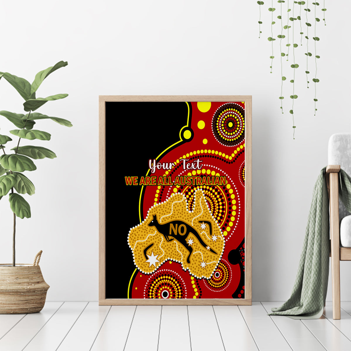 personalised-australia-indigenous-canvas-wall-art-we-are-all-australian-vote-no-to-the-voice