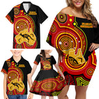 personalised-australia-indigenous-family-matching-off-shoulder-short-dress-and-hawaiian-shirt-we-are-all-australian-vote-no-to-the-voice