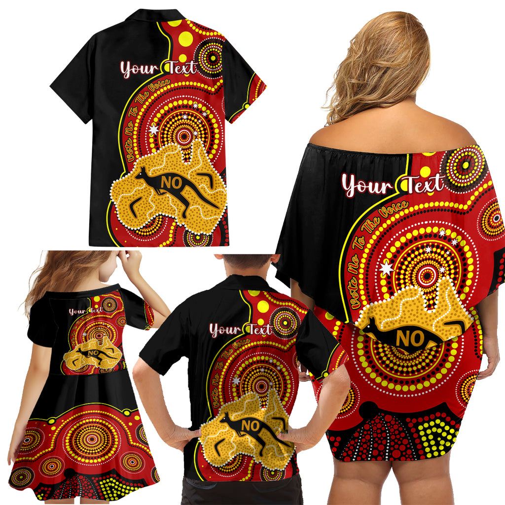 personalised-australia-indigenous-family-matching-off-shoulder-short-dress-and-hawaiian-shirt-we-are-all-australian-vote-no-to-the-voice