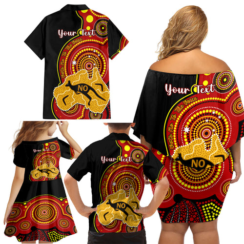 personalised-australia-indigenous-family-matching-off-shoulder-short-dress-and-hawaiian-shirt-we-are-all-australian-vote-no-to-the-voice